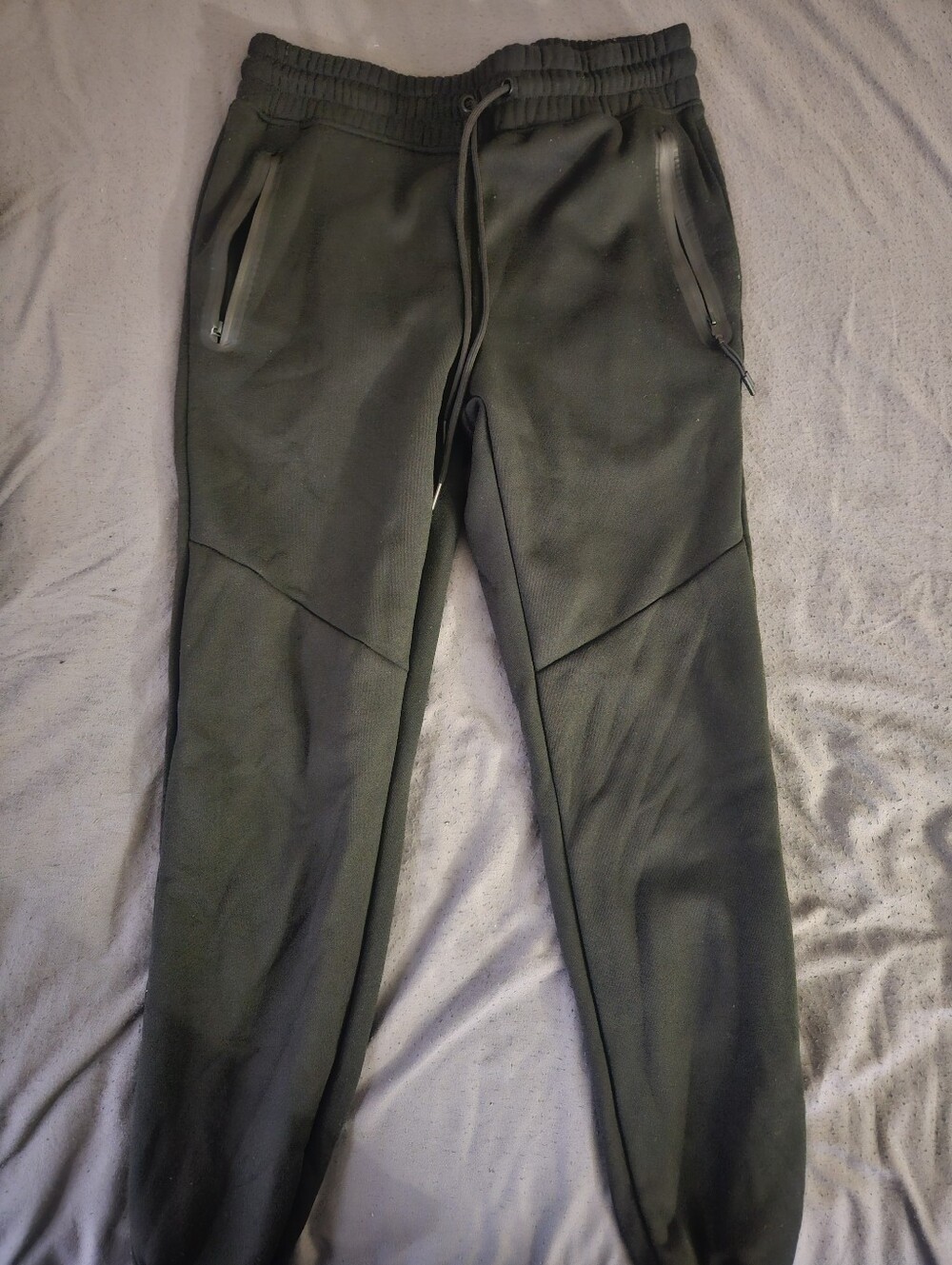 Men's Black Jogger Sweatpants with Zip Pockets